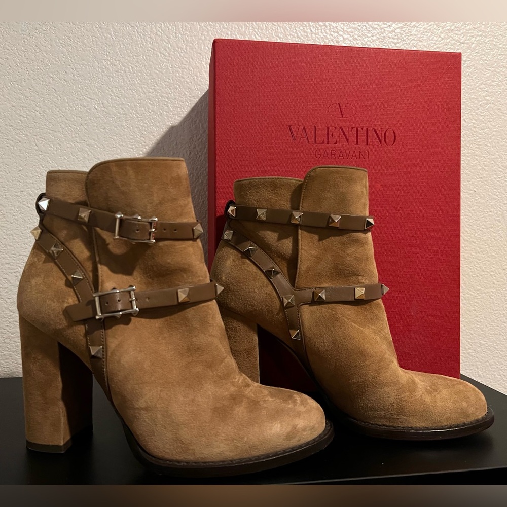 Valentino Brown Suede Ankle Boots